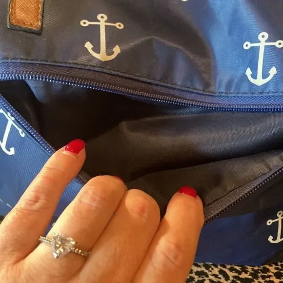 Top it Off Anchor blue and white tote bag, fair used condition - Picture 4 of 12